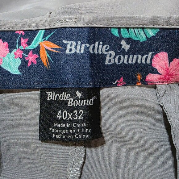 Birdie Bound Golf Pants Regular Fit Four-Way Stretch Men's 40x30 & 40x32 Gray - Picture 6 of 12